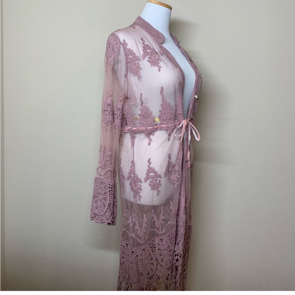 Given Kale Mauve Cover up Kimono